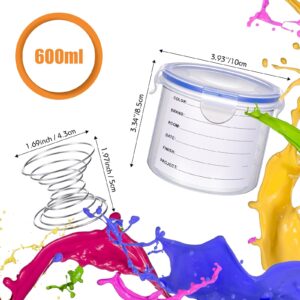 Remerry 8 Sets Paint Container with Stainless Steel Mixing Ball Touch up Paint Cups Storage Cups with Lids Paint Storage Containers Airtight Paint Container for Repainting Leftover Paint (600 ml)