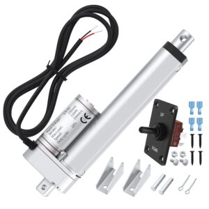 rvmarinepat linear actuator 12v 330lb/1500n heavy duty 6" linear motion actuator high speed 10mm/s fast electric actuator ip54 waterproof linear actuator with controller