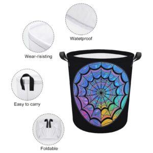 OBINAOBINA Spider Web Wednesday Large Laundry Basket Laundry Hamper Bag Washing Bin Collapsible Tall With Handles Travel Bathroom College, style