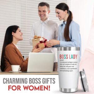 OASSIE Boss Lady Gifts For Women - Christmas, Birthday Gifts For Boss, Manager, Leader, Boss Gifts For Women, Appreciation Gifts Coworkers, Leader, Manager, Colleagues - 20 Oz Stainless Steel Tumbler