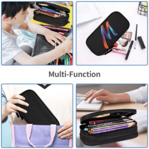 Cute Initial Pencil Case for Kids Students, Large Capacity Pencil Pouch for Boys Girls, Letter Design Pencil Box Pen Bag Office Stationery Organizer, Rainbow Letter M