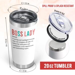 OASSIE Boss Lady Gifts For Women - Christmas, Birthday Gifts For Boss, Manager, Leader, Boss Gifts For Women, Appreciation Gifts Coworkers, Leader, Manager, Colleagues - 20 Oz Stainless Steel Tumbler