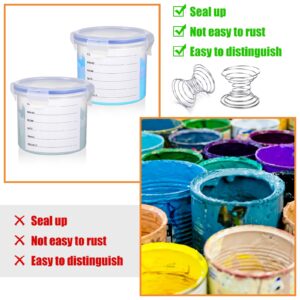 Remerry 8 Sets Paint Container with Stainless Steel Mixing Ball Touch up Paint Cups Storage Cups with Lids Paint Storage Containers Airtight Paint Container for Repainting Leftover Paint (600 ml)