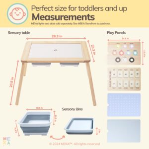 MEKA Sensory Table 6-in-1, Kids Light Table with 2 Sensory Bins 6 Play Panels, Toddler Table Kids Activity Table, Wooden Sensory Table for Toddlers Age 3-5,Multi-Use Light Table for Kids Sensory Table