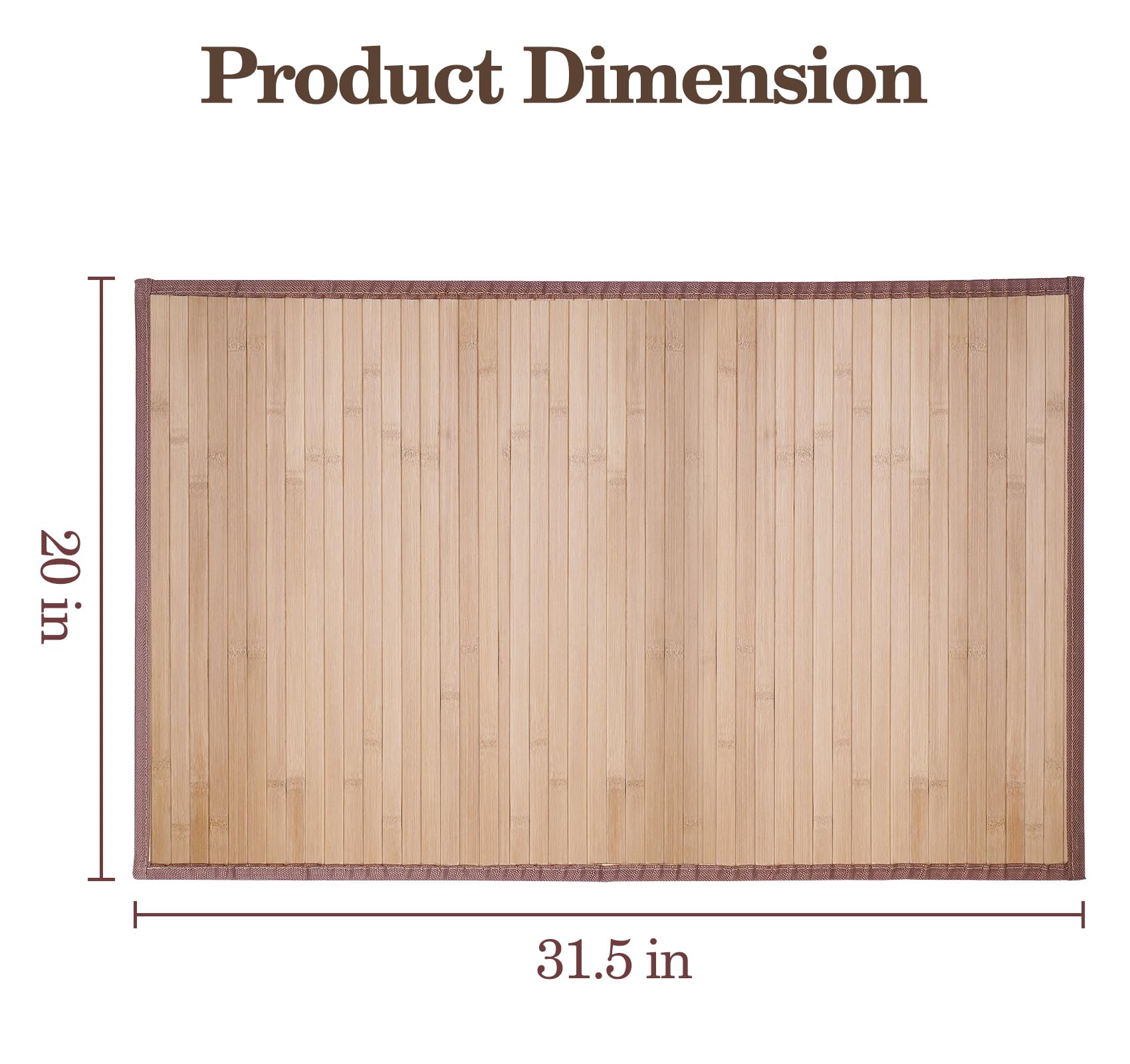 Qriocioa Small Bamboo Area Rug 31.5''x20'', Non Slip Bamboo Runners Rug for Hallways Entryway, Small Bamboo Floor Mat Easy to Mainten, Floor Protector Mat Neutral Area Rug