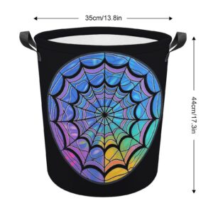 OBINAOBINA Spider Web Wednesday Large Laundry Basket Laundry Hamper Bag Washing Bin Collapsible Tall With Handles Travel Bathroom College, style