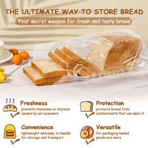 Bread Bags, 120 Pack Sourdough Bags for Homemade Bread Reusable Plastic Bakery Sandwich Freezer Bread Food Packaging Storage Bags with 120 Ties(13.7x11.8x4 inch)