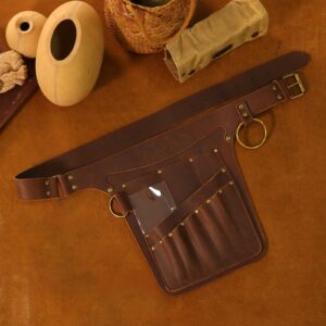 Tourbon Leather Kitchen Knife Utility Belt Chef Bag Knives Case Holster Waist Pouch Organizer Kit Accessories with 12 Pockets Up to 43"", Brown