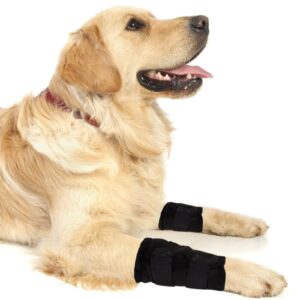 ABLAZEZAI Dog Front Leg Brace Protects Wounds, Dogs Leg Compression Joint Wrap for Recovery, Pair of Dog Elbow Brace Prevents Injuries, Pet Leg Hock Protector Sleeve for Dogs (XL)