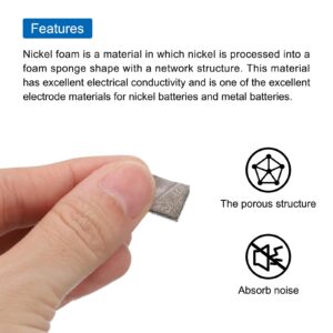 MECCANIXITY Nickel Foam Electrode, Button Battery Electrode Disc Nickel Foam Sheet Porous Foam Nickel 20x10x5mm with Adhesive Pack of 100, Grey