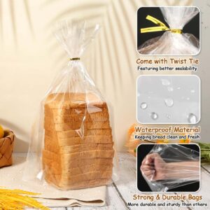 Bread Bags, 120 Pack Sourdough Bags for Homemade Bread Reusable Plastic Bakery Sandwich Freezer Bread Food Packaging Storage Bags with 120 Ties(13.7x11.8x4 inch)