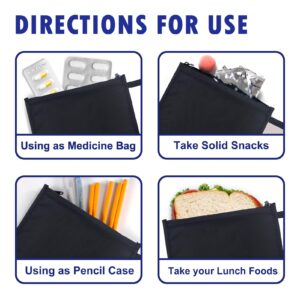 Moyad Reusable Sandwich Bags Set of 2, BPA Free Insulated Lunch Bags for Men Women, Compact Snacks Bags for Picnic, Travel, Office (Black)