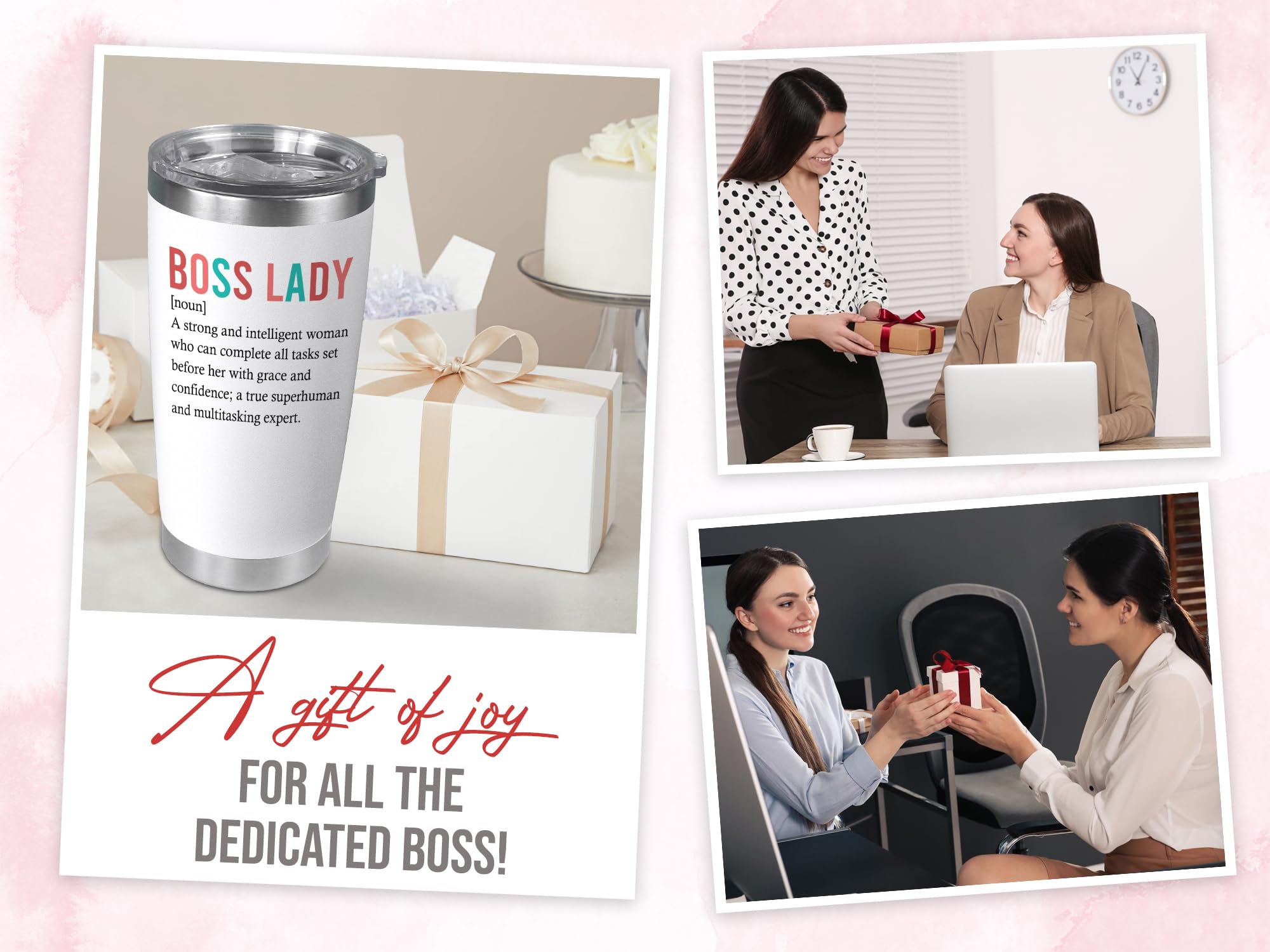 OASSIE Boss Lady Gifts For Women - Christmas, Birthday Gifts For Boss, Manager, Leader, Boss Gifts For Women, Appreciation Gifts Coworkers, Leader, Manager, Colleagues - 20 Oz Stainless Steel Tumbler