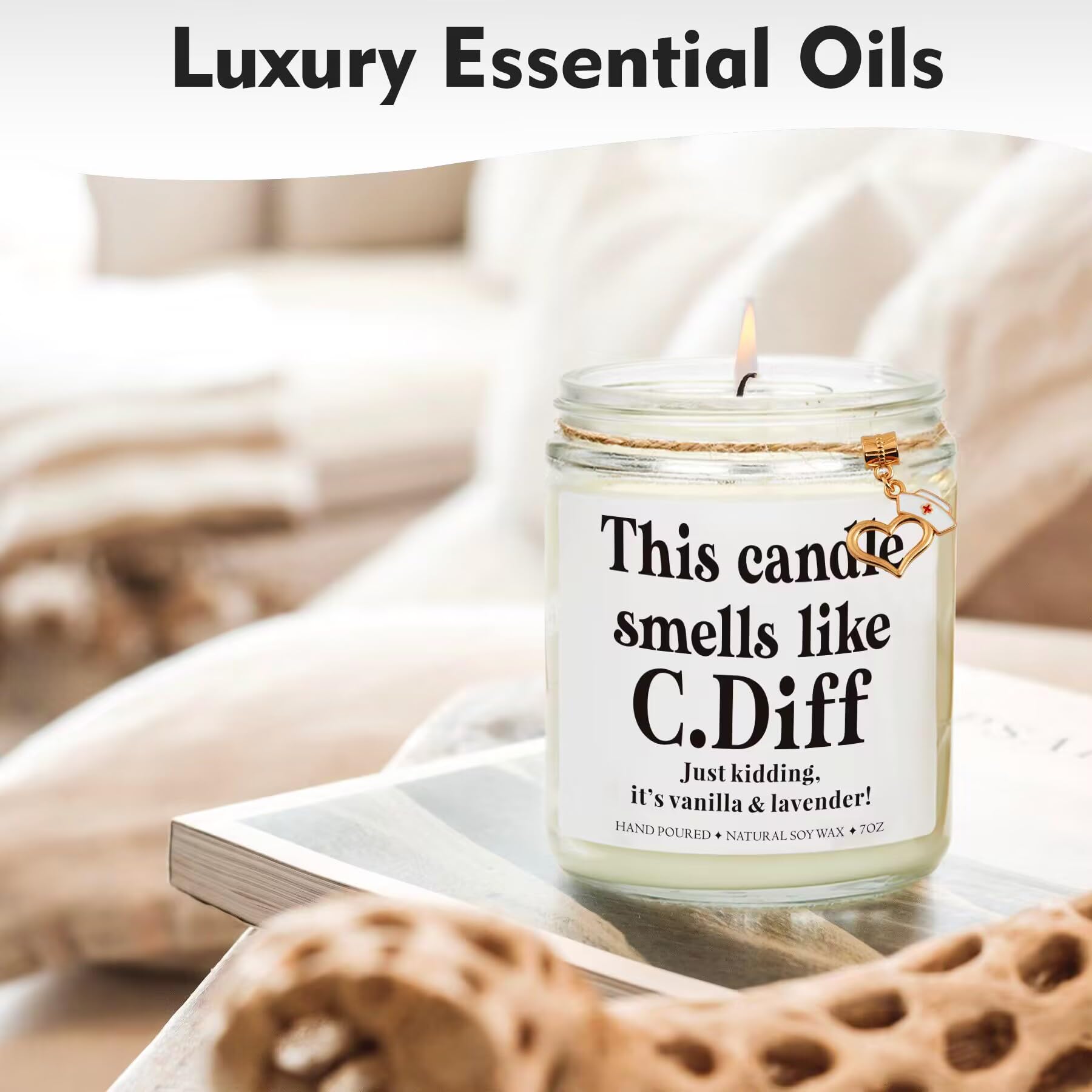 Smell Like C. Diff Candle - Nurse Gifts Nurse Candle Gifts, Funny Nurse Gifts Nurse Practitioner Gifts, Rn Gifts for Nurses Scented Candle Nursing Gifts for New Nurses Funny Gifts for Nurses Women