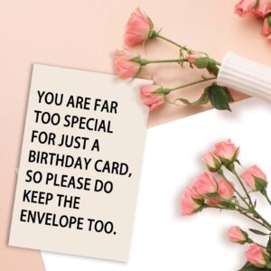 Zyulin Funny Birthday Cards for Men Him, Happy Birthday Gift Cards for Husband Boyfriend Fiance, Mens Birthday Gifts,You Are Far Too Special For Just A Birthday Card