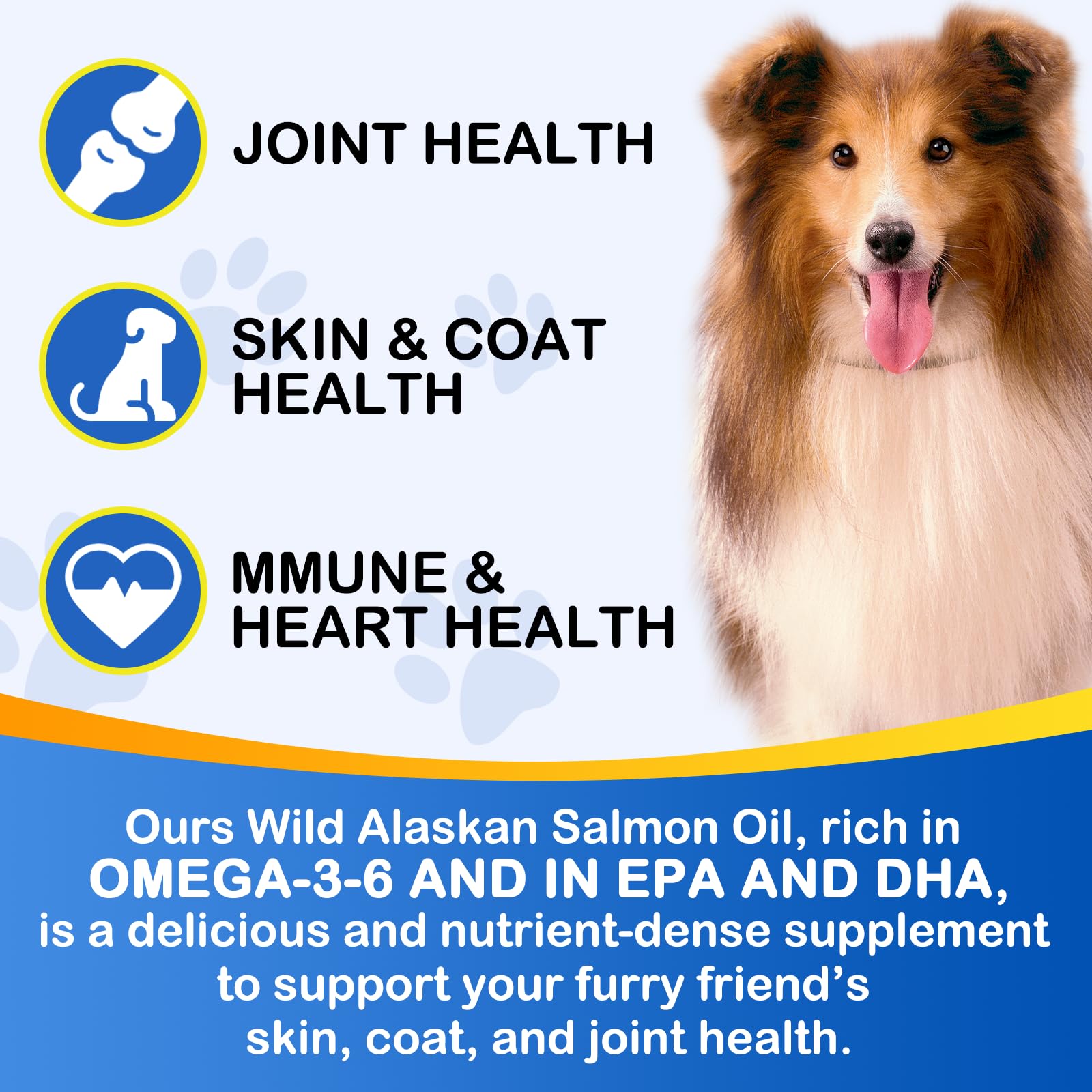 Omega-3 Fish Oil for Dogs, Omega 3 Fish Oil with EPA & DHA Supports Dogs Seasonal Allergies Relief, Boosts Immune Function, Itch Skin Relief & Promote Coat Health, Pet Supplements - 120 Soft Gels