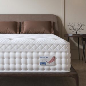 bedstory queen mattress 14 inch, deep sleep mattress extra lumbar support - medium firm mattress - memory foam hybrid mattress euro top, fiberglass free - no odor - 365 night trial - forever warranty