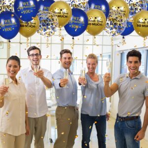 Thank You Balloons Blue Gold We Appreciate You Decorations 50 Pcs Thanks for All You Do & We Appreciate You Balloons Coworker Employee Staff Appreciation Gifts Graduation Appreciation Party