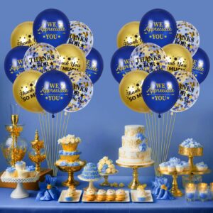 Thank You Balloons Blue Gold We Appreciate You Decorations 50 Pcs Thanks for All You Do & We Appreciate You Balloons Coworker Employee Staff Appreciation Gifts Graduation Appreciation Party