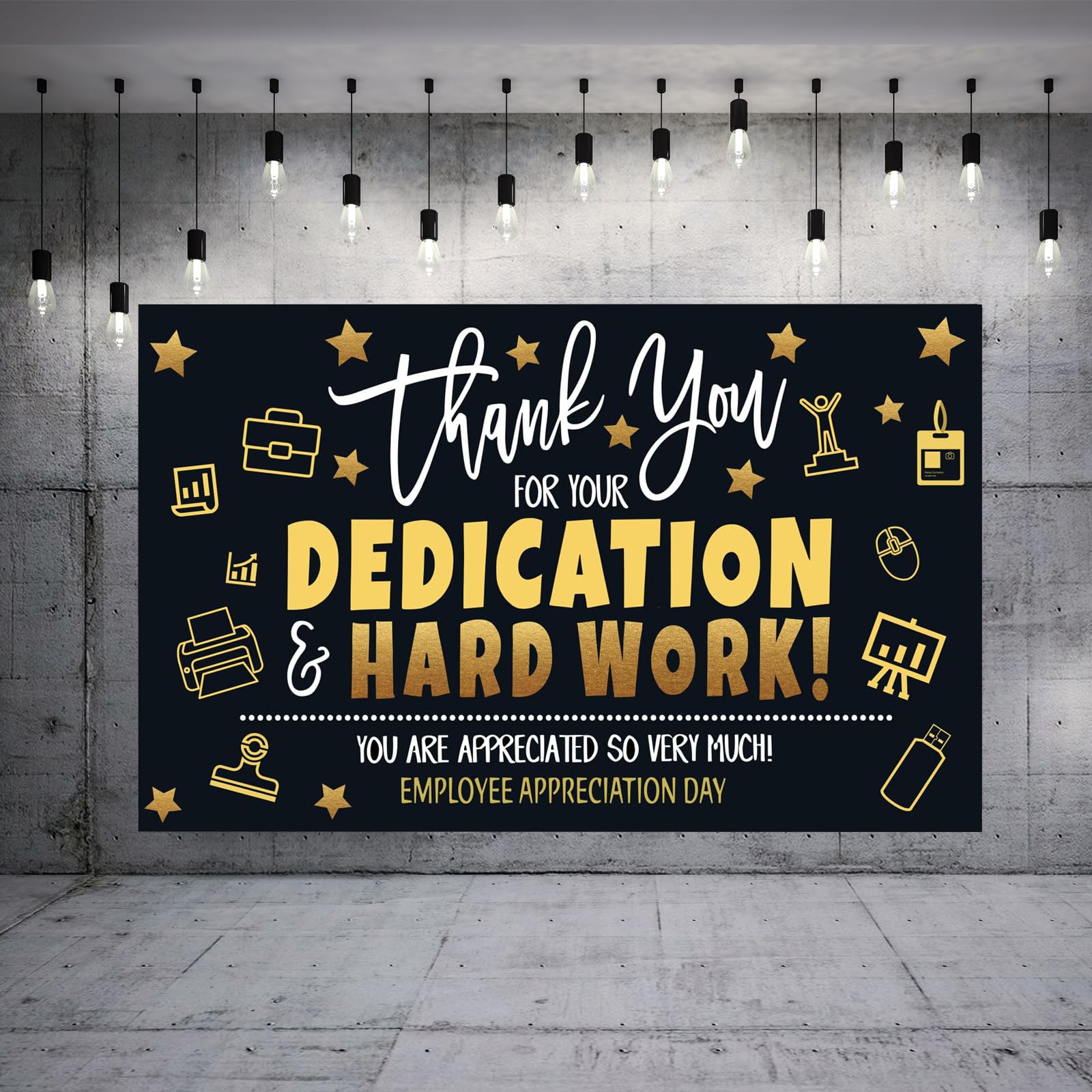 Employee Appreciation Day Banner Backdrop Decorations, We Appreciate You Banner Administrative Professional Day Decorations Background Wall Decor