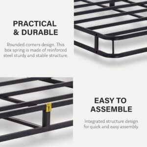 EGOHOME 5 Inch Queen Easy Assembly, Sturdy Mattress Foundation, Strong Steel Metal Frame, Black Box-Springs