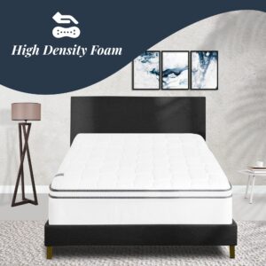 Highview Bedding 10-inch Medium Firm Eurotop Mattresses Provide Ultimate Comfortable and Relaxation, Complete Body Support, Maintain Correct Posture, White, Full XL