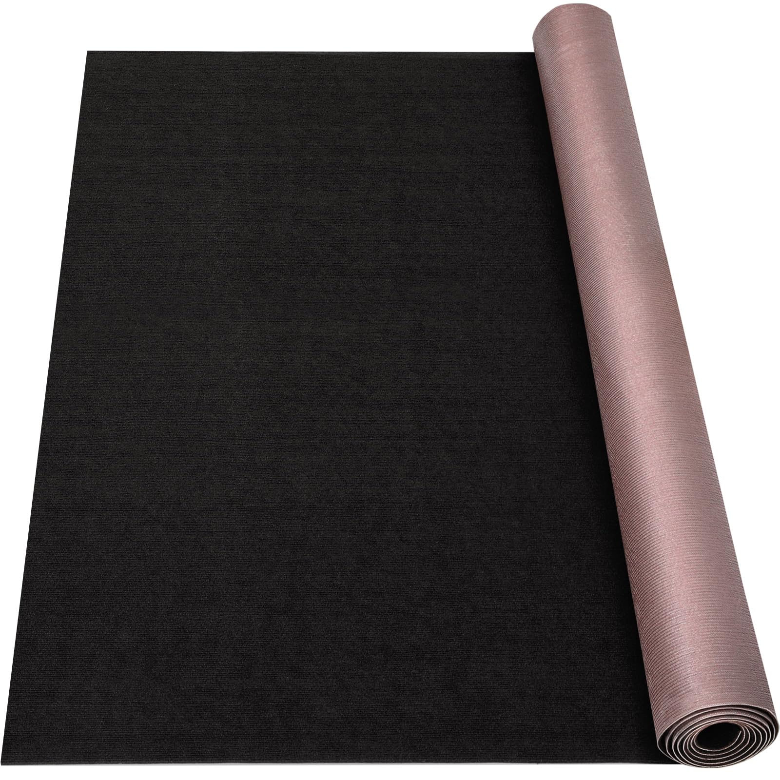 Grefinity Marine Carpet,6 FT x 18 FT Black Indoor Outdoor Carpet 0.2" Thick Boat Carpet with Water-Proof TPE Backing, Non-Slide Outdoor Marine Carpet Roll for Home, Patio, Porch, Deck