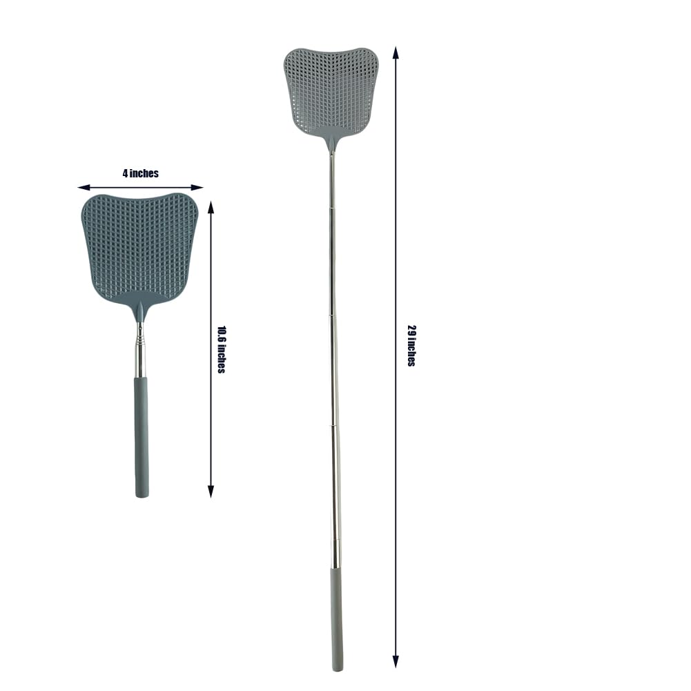 6 Packs Fly Swatter Telescopic Flyswatter Heavey Duty Set Stainless Steel Extendable Handles