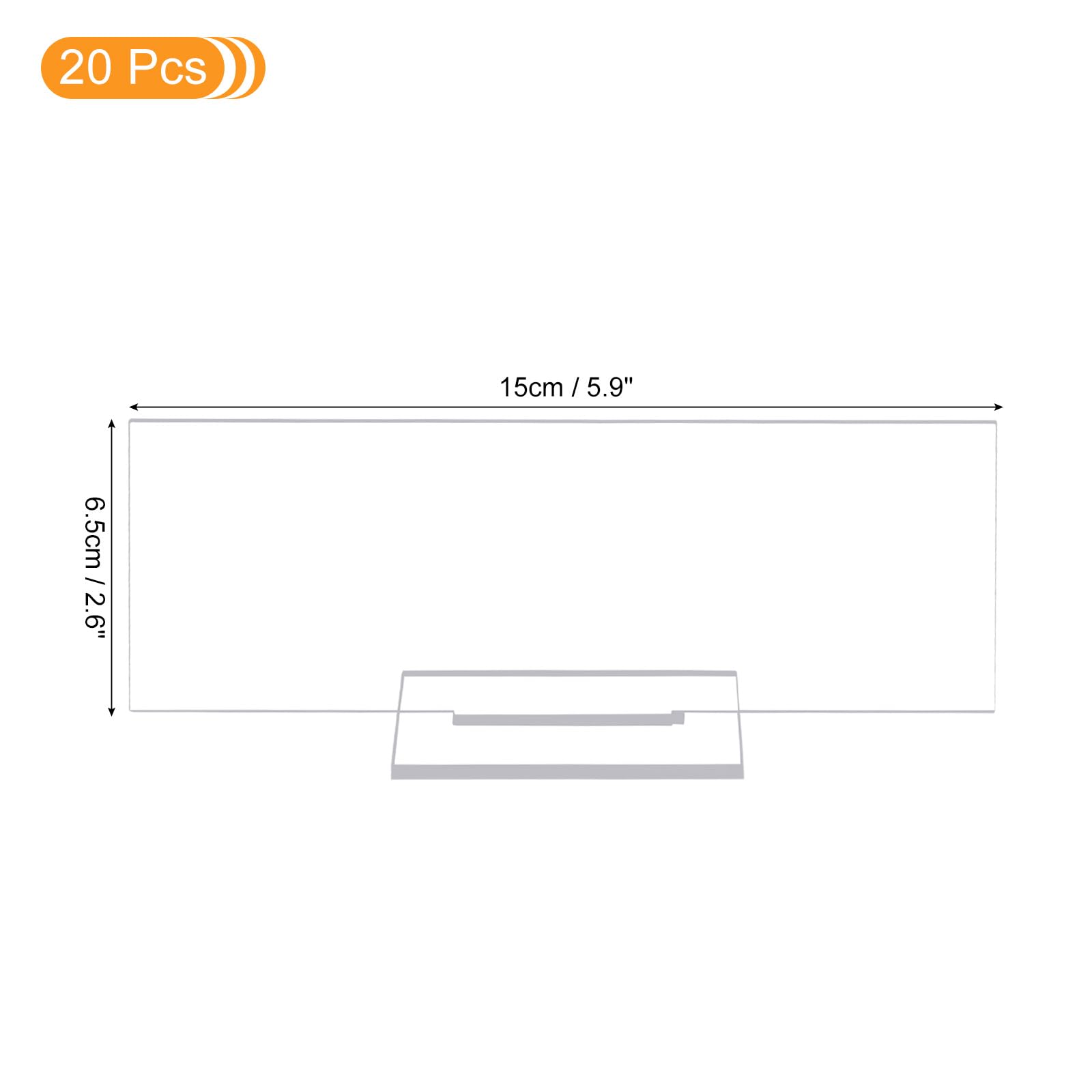 uxcell 20 Pack Clear Acrylic Place Cards with Holders for Table Setting Rectangle Acrylic Blanks Name Cards Wedding Seating Cards 5.9" x 2.5"