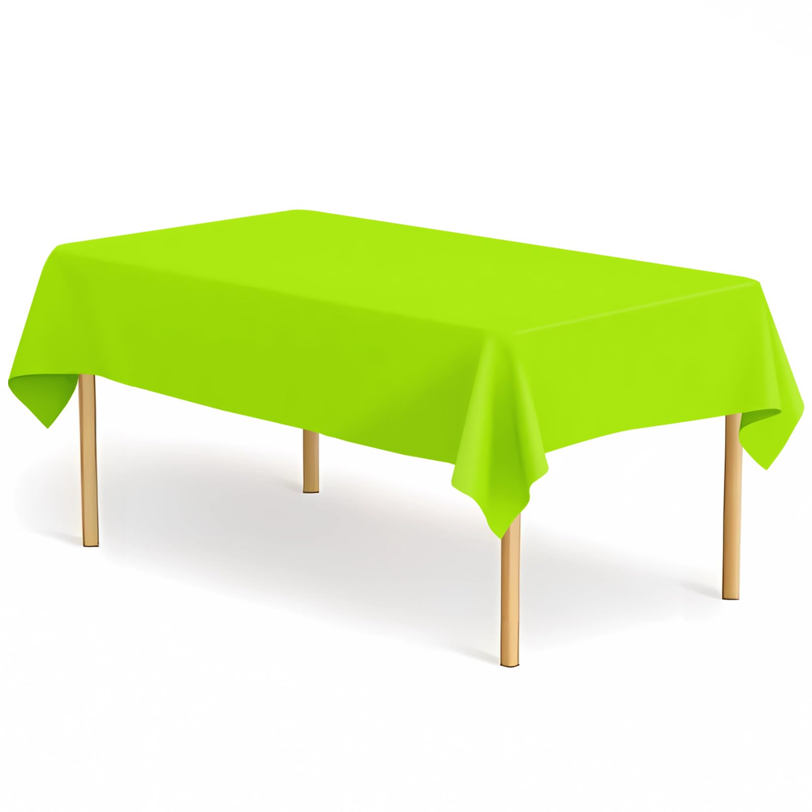 2 Pack Lime Green Tablecloth Plastic Rectangle Table Covers PEVA Lime Green Plastic Table Cloths for Parties Disposable 54 x 108 Inch Tablecloth for Birthday Party School Baby Shower Kitchen Dining