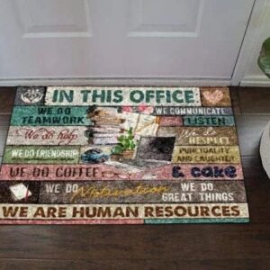 human resources in this office home decor doormat,funny flannel floor with non-slip rubber,family home decorative welcome doormat 16x24 inch