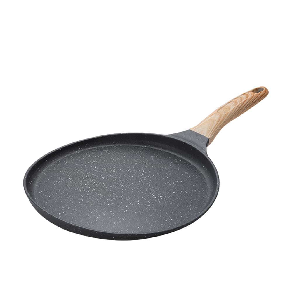 Unoschrim Crepe Pan 9.5-Inch, Pancake Pan, Nonstick Frying Pan with Detachable Handle, Granite Coating Flat Pancake Pan, Perfect for Corn Pancake, Omelette, Steak, and more, All Stove Compatible