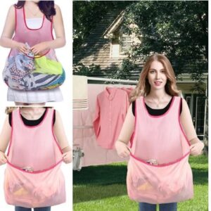 Portable Clothes Drying Apron, 2024 New Portable Clothes Drying Air Clothes Apron, Home Outdoor Sleeveless Laundry Apron (Color-A)