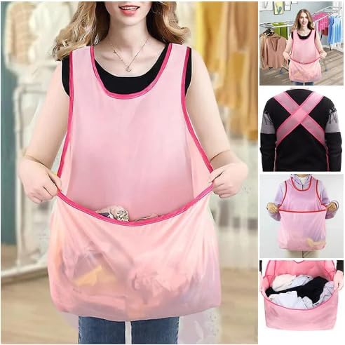 Portable Clothes Drying Apron, 2024 New Portable Clothes Drying Air Clothes Apron, Home Outdoor Sleeveless Laundry Apron (Color-A)