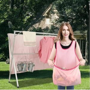 Portable Clothes Drying Apron, 2024 New Portable Clothes Drying Air Clothes Apron, Home Outdoor Sleeveless Laundry Apron (Color-A)