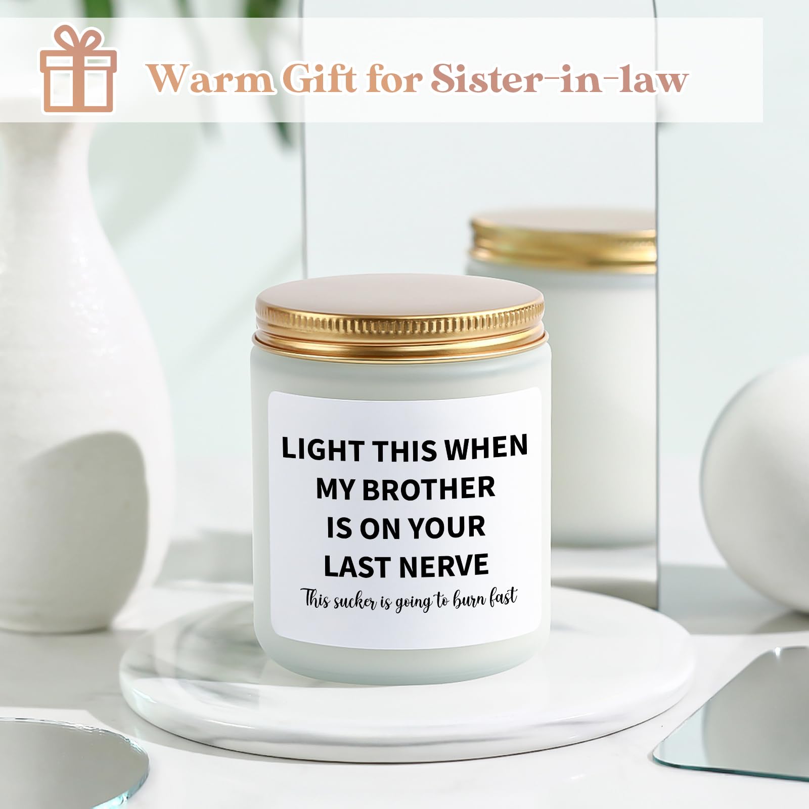 Sister in Law Gifts, Sister in Law Mother's Day Gifts, Happy Birthday Gifts for Sister in Law, Funny Christmas Valentines Wedding Gifts for Sister in Law, Future Sister in Law-Lavender Scented Candle