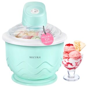 secura ice cream maker, diy visualization ice cream machine for gelato, sorbet, frozen yogurt, perfect for beginners, food grade safe material, 1qt