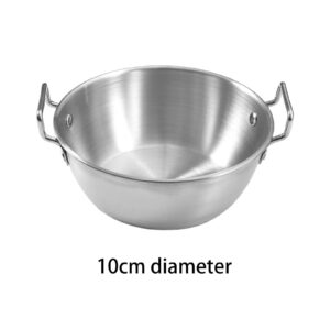 YWJLQH Ramen Cooking Pot Ramen Pot Small Stainless Steel Noodles Cooking Pot Kimchi Soup Pot for Induction Cooker Outdoor RV Travel, 10.5CM argent