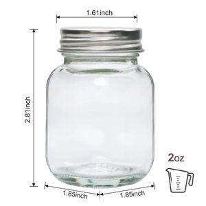 Datttcc 2 oz Mason Jars, Mini Glass Jars, Reusable Glass Jars with Lids for Spices, Honey, for Kitchen, Bathroom and Gift Giving, Pack of 25