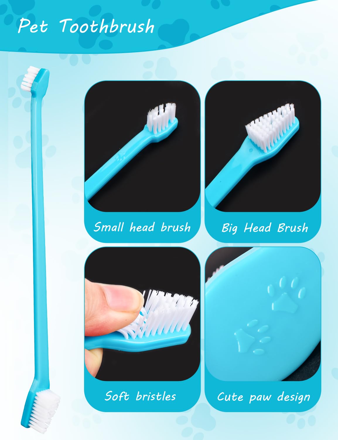 CRAZYBELLY 10 Pcs Dog Toothbrush Cat Toothbrush Pet Toothbrush Dual-Headed Toothbrush for Dogs Teeth Cleaning Dog Tooth Brush