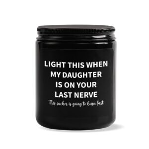 son in law gifts from mother in law/father in law, fathers day son in law gifts, funny birthday christmas valentines day wedding gifts for son in law future son in law-sandalwood scented candle