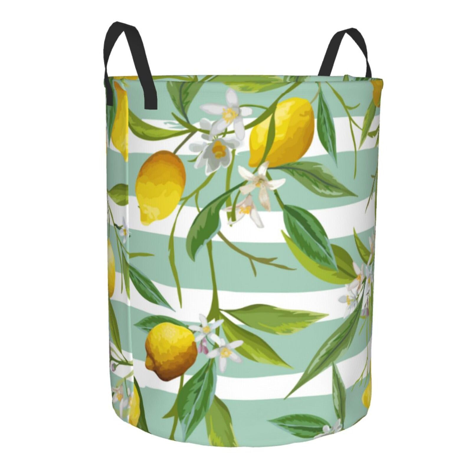 oacyit Laundry Basket Lemon Fruits Laundry Hamper Waterproof Idea Hampers for Laundry,Large Collapsible Laundry Baskets with Handle Suitable for Bedroom Bathroom Utility Room Kitchen