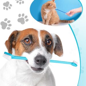 100 Pcs Dog Toothbrush Dog Tooth Brush Double Headed Dog Tooth Brushing Kit Soft Bristles Dog Tooth Brush Long Handle Toothbrush For Dogs Cat And Most Pets Toothbrush Best Dog Teeth Cleaning -Blue