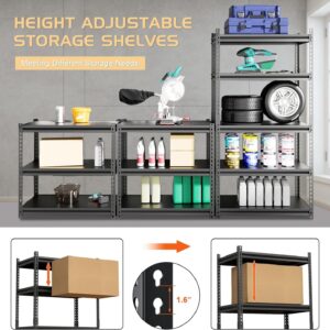 LILYPELLE Garage Shelving Heavy Duty, 72" Metal Garage Storage Shelves, Adjustable 5 Tier Storage Shelves Large Shelving Unit for Garage Pantry Warehouse Basement Kitchen, 1Pack