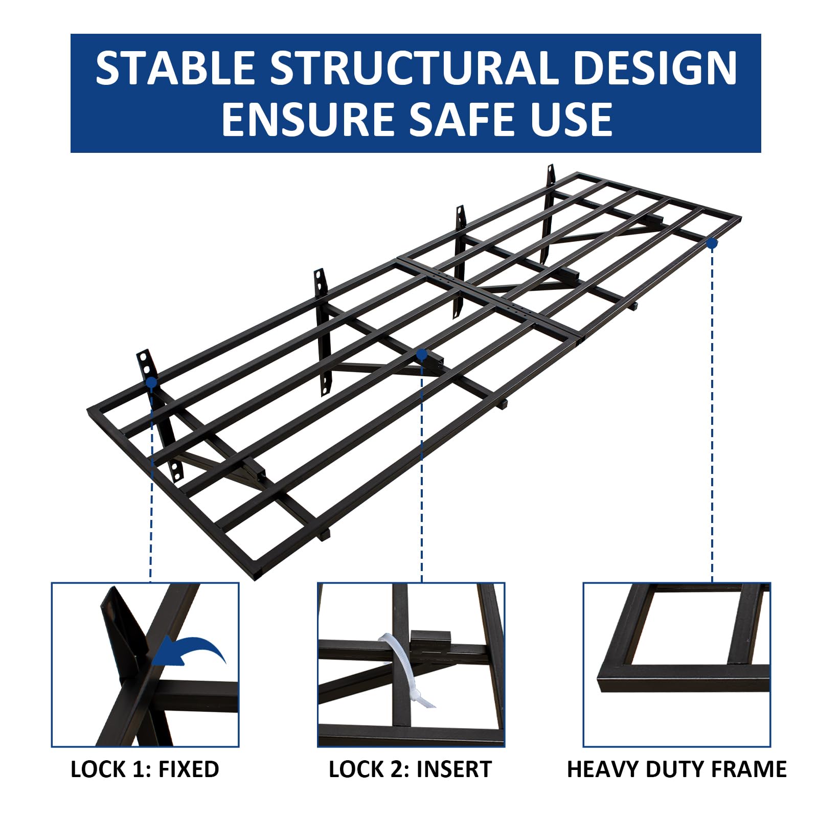 SGOLAN Garage Wall Shelving, 2-Pack Heavy Duty Floating Storage Racks, 2x6ft Wall Shelving System Shelf 1600 lbs Load Capacity Suitable for Garage Storage, Shed, Shop