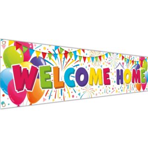 welcome home banner - welcome home decorations - welcome back banner 6 x 1.3ft - welcome back decorations - we missed you banner (white)