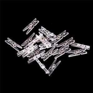 20Pcs Clear Plastic Clothes Pins,Clothes Line String Clips, Mini Clothes Pins, Photo Paper Peg Pins Craft Clips Laundry Storage and Organization Storage and Organization(2.5cm