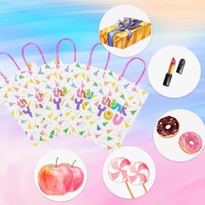 OFIHANLY 20Pcs 8.2" Small Thank You Party Favor Goodie Bags for Boy Girls Kids Birthday Cute Paper Treat Candy Return Gift Bags Bulk with Handles