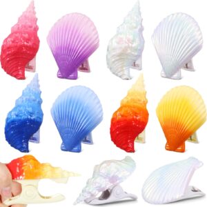 wavwavw 8 pcs shells beach towel clips for beach chairs, beach towel clips for pool chairs, lounge chair towel clips, beach towel holder, drying racks windproof clothes pins for patio beach pool