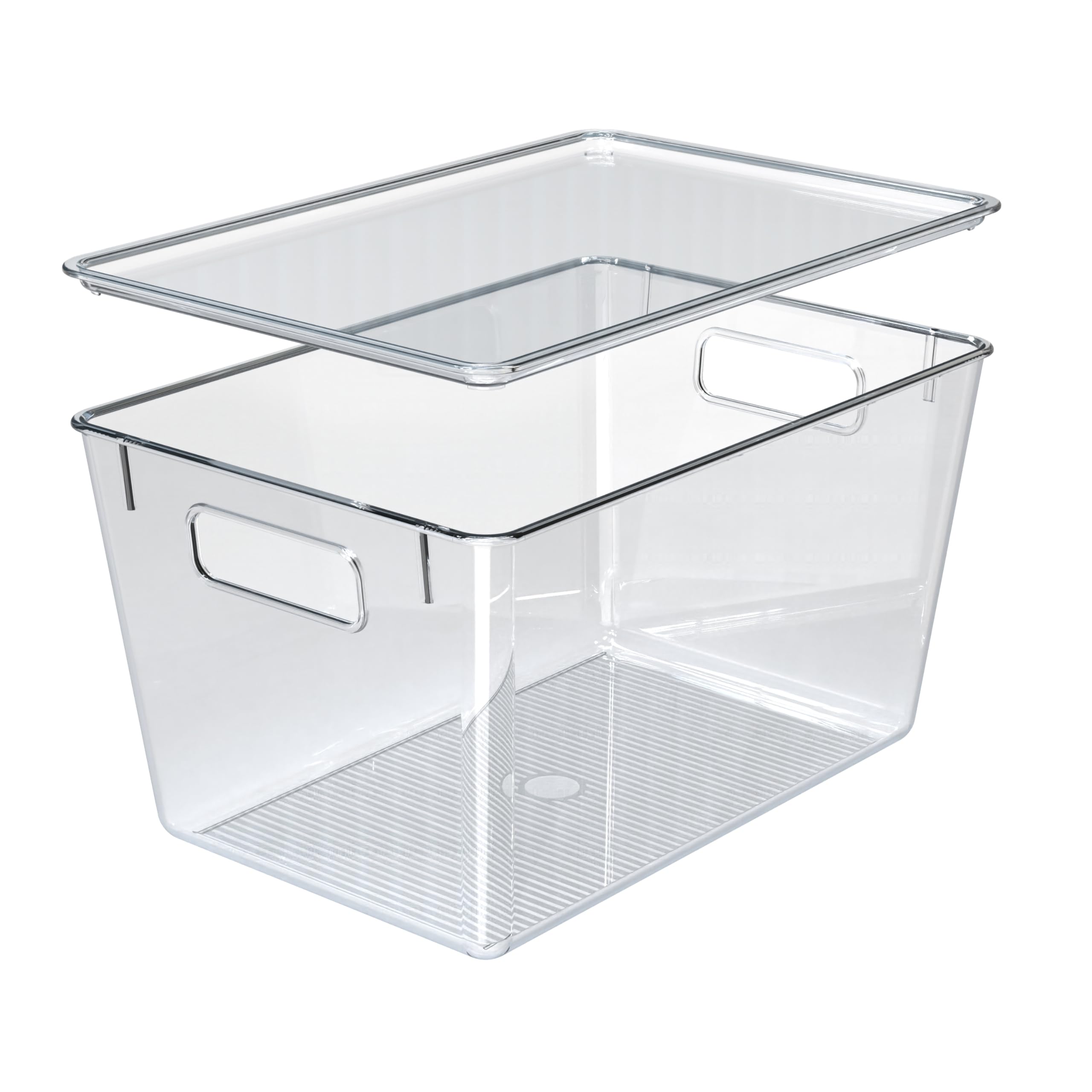 YAN & HIN 12pcs/ Set Clear Large Storage Bins with Lids, Versatile Pantry Storage Solution - Transparent, Stackable, and Durable for Organized Home and Office (11 "L x 7.5" W x 6 "H)